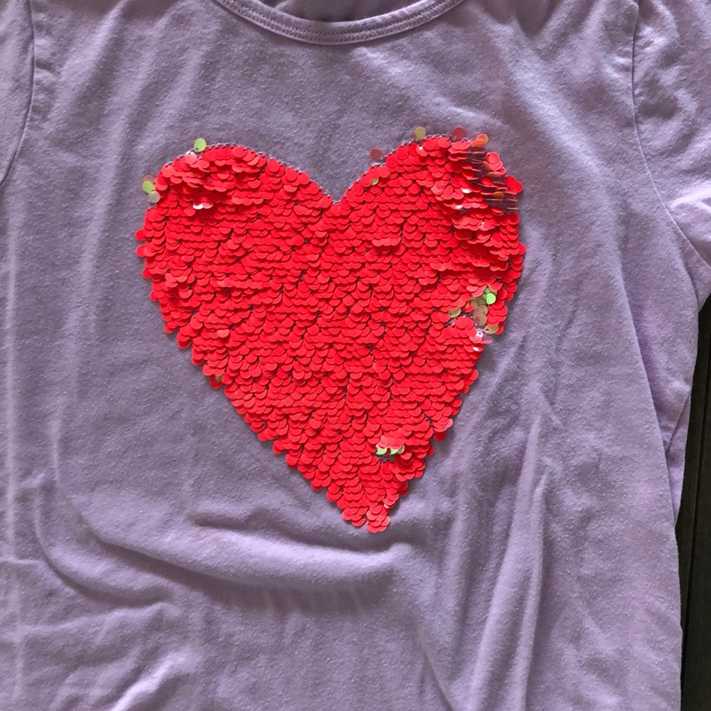 J. Crew Crewcuts Sequins Heart tee - Picture 4 of 5